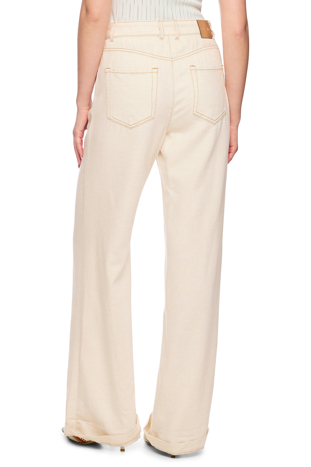 Marc Cain Collections AC 82.24 D23 112 Bright Ecru Wide Fit High Waist Jeans