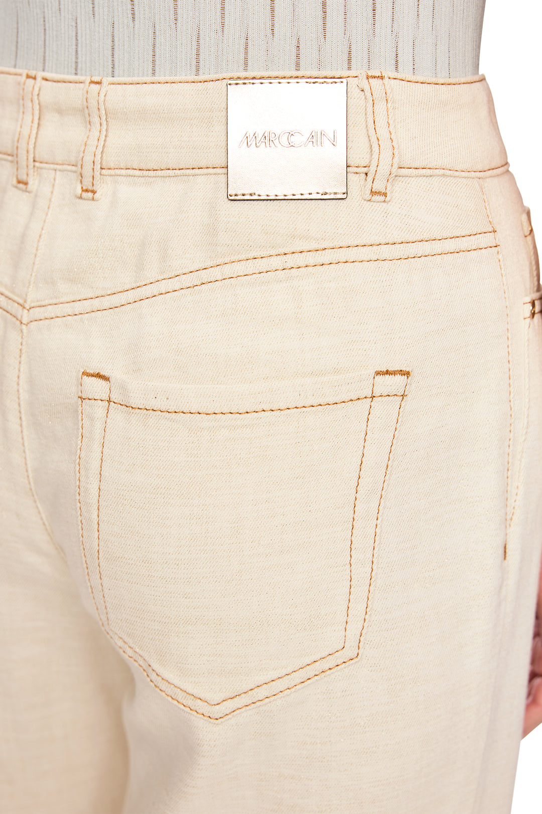Marc Cain Collections AC 82.24 D23 112 Bright Ecru Wide Fit High Waist Jeans