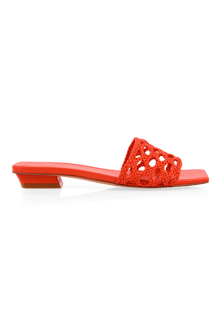Marc Cain Collections AC SG.05 Z16 223 Bright Tomato Macramé Flat Sandals