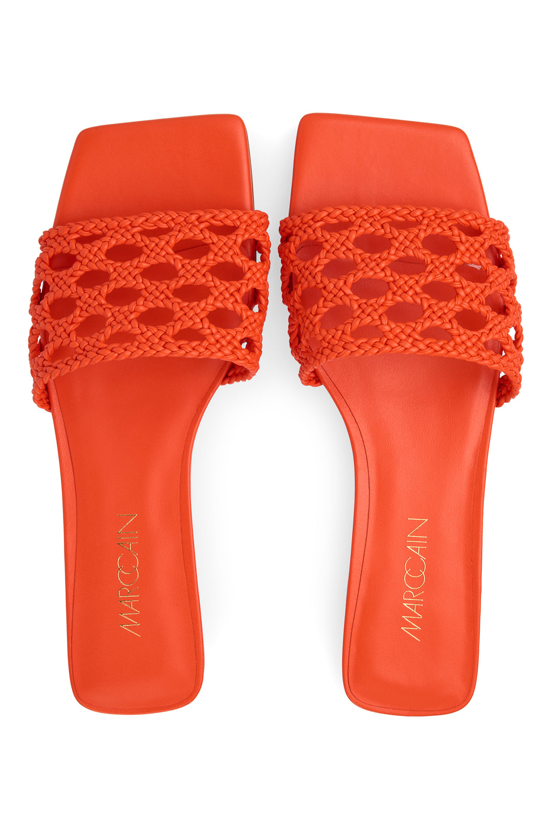Marc Cain Collections AC SG.05 Z16 223 Bright Tomato Macramé Flat Sandals