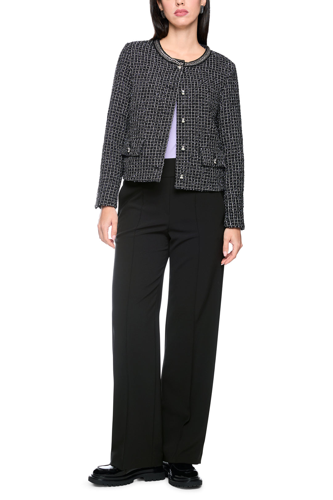 Marc Cain Collections Black Woven Trousers, full length front view