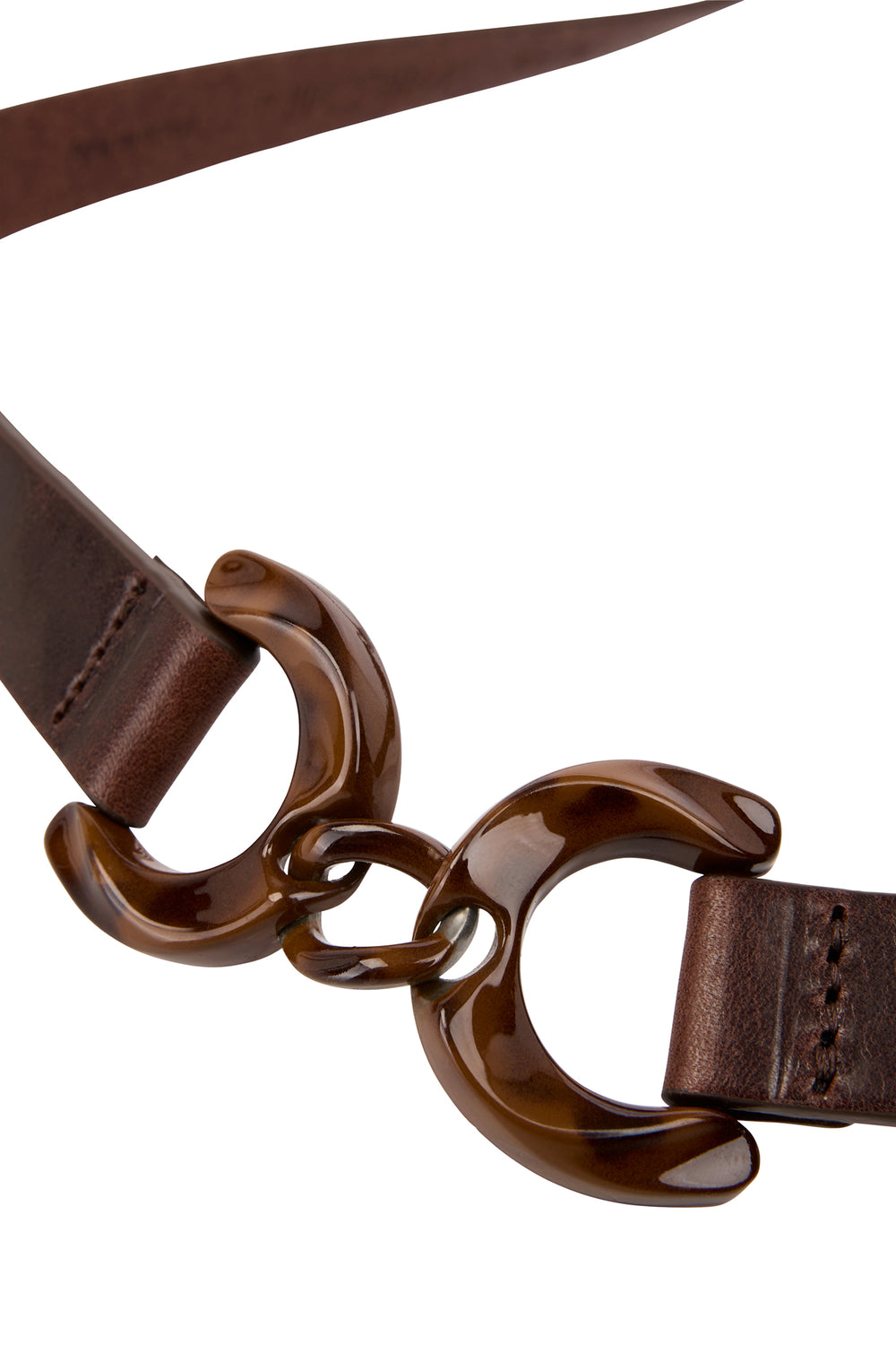 Marc Cain Collections deep wood brown leather belt at Olivia Grace Fashion