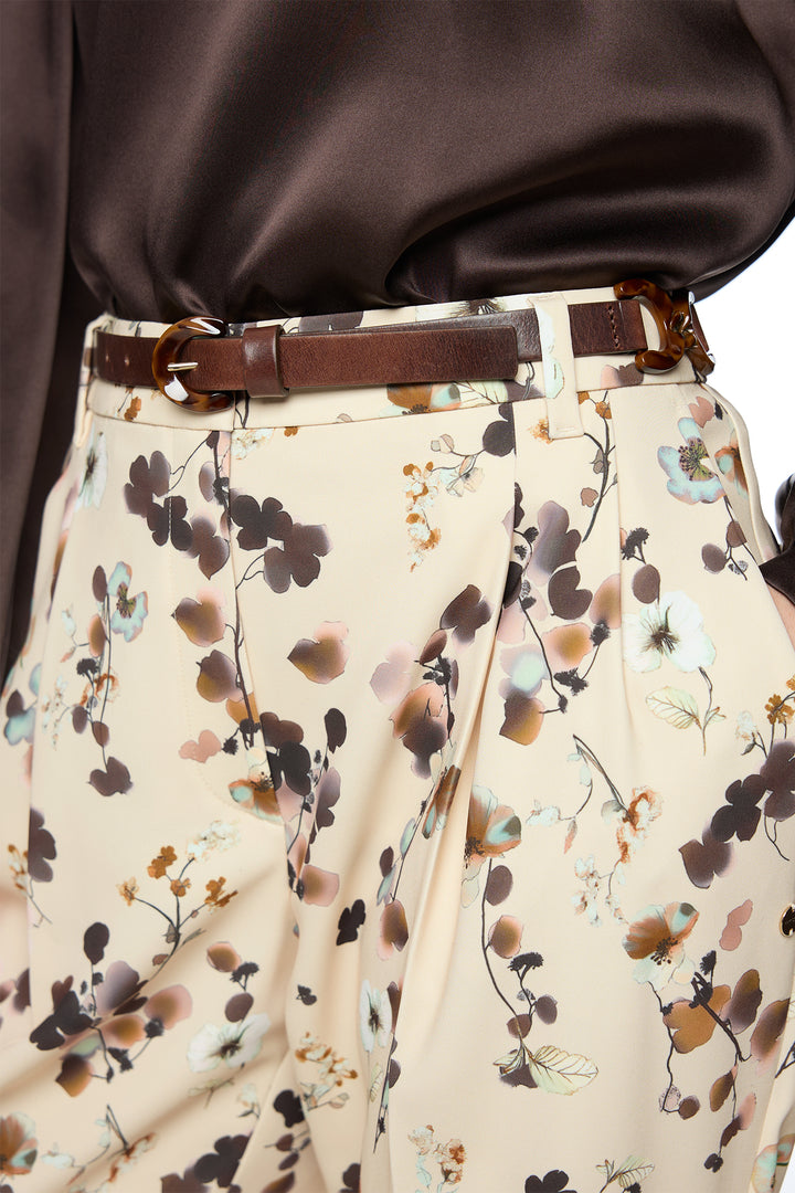 Marc Cain Collections deep wood brown leather belt at Olivia Grace Fashion