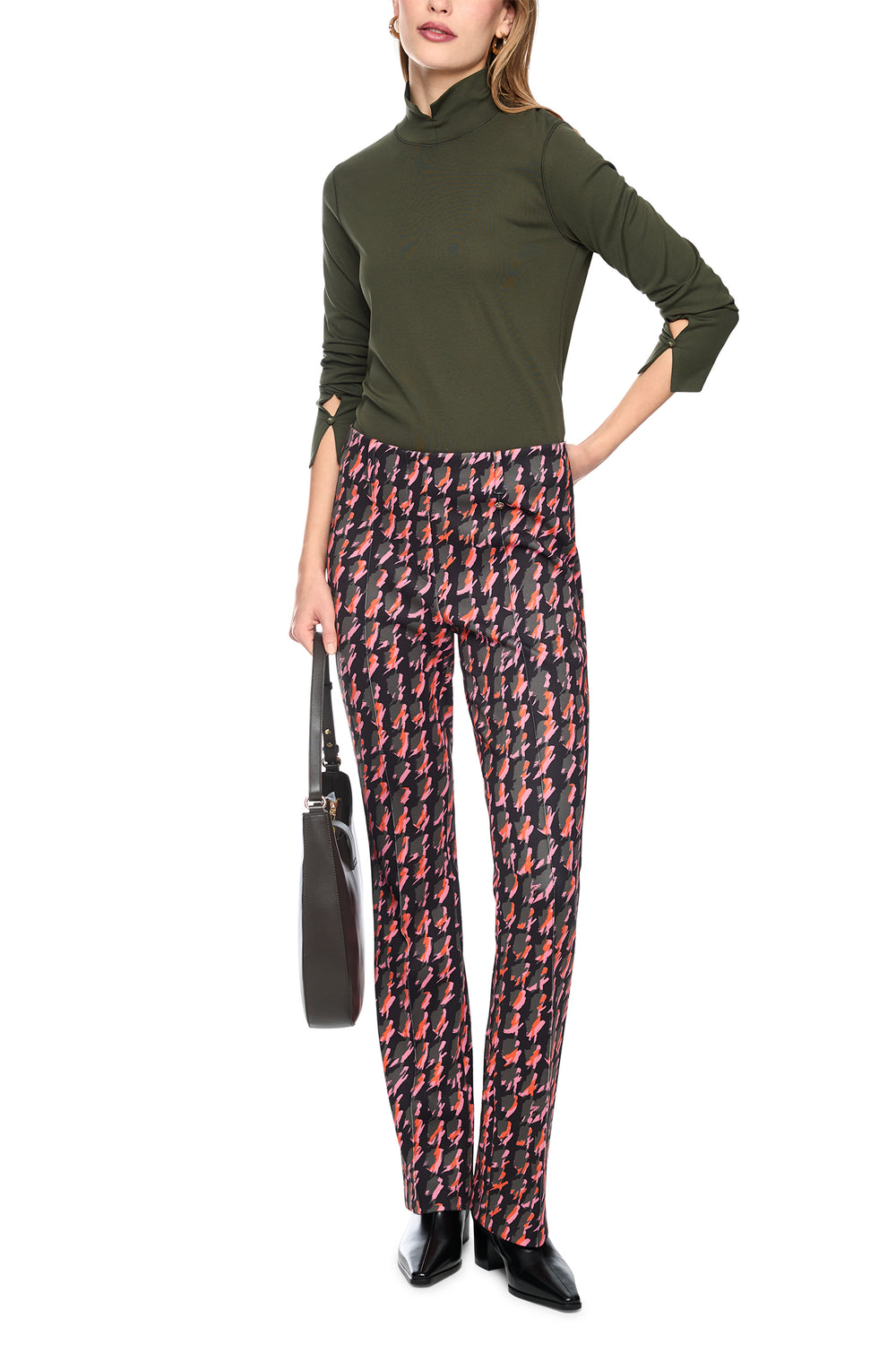 Marc Cain Collections Forest Night Green Jersey Top, full length front view