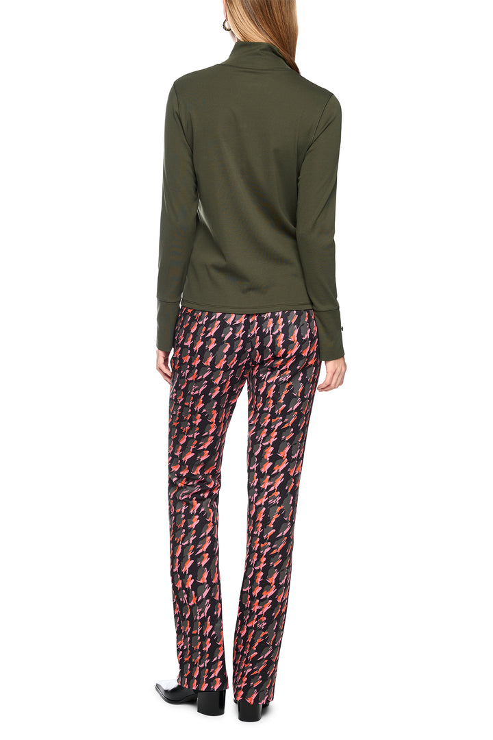 Marc Cain Collections Forest Night Green Jersey Top, full length back view