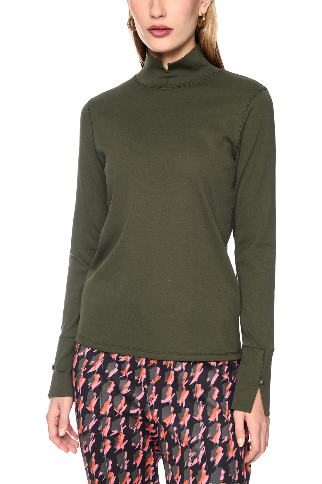Marc Cain Collections Forest Night Green Jersey Top, front view