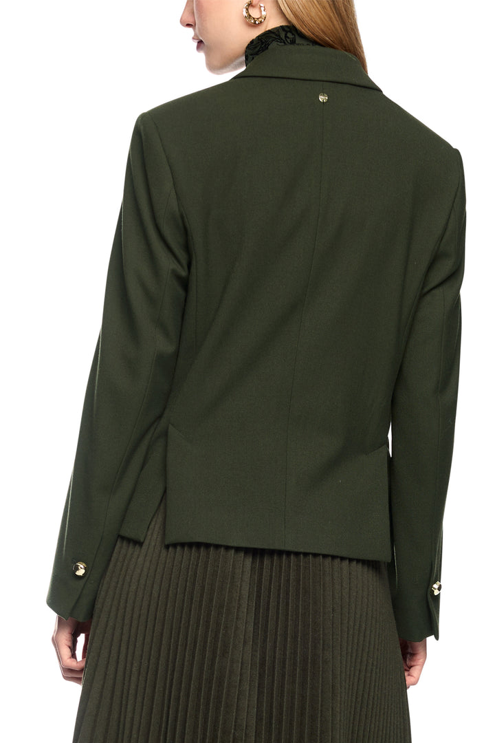 Marc Cain Collections Forest Night Green Woven Jacket, back view
