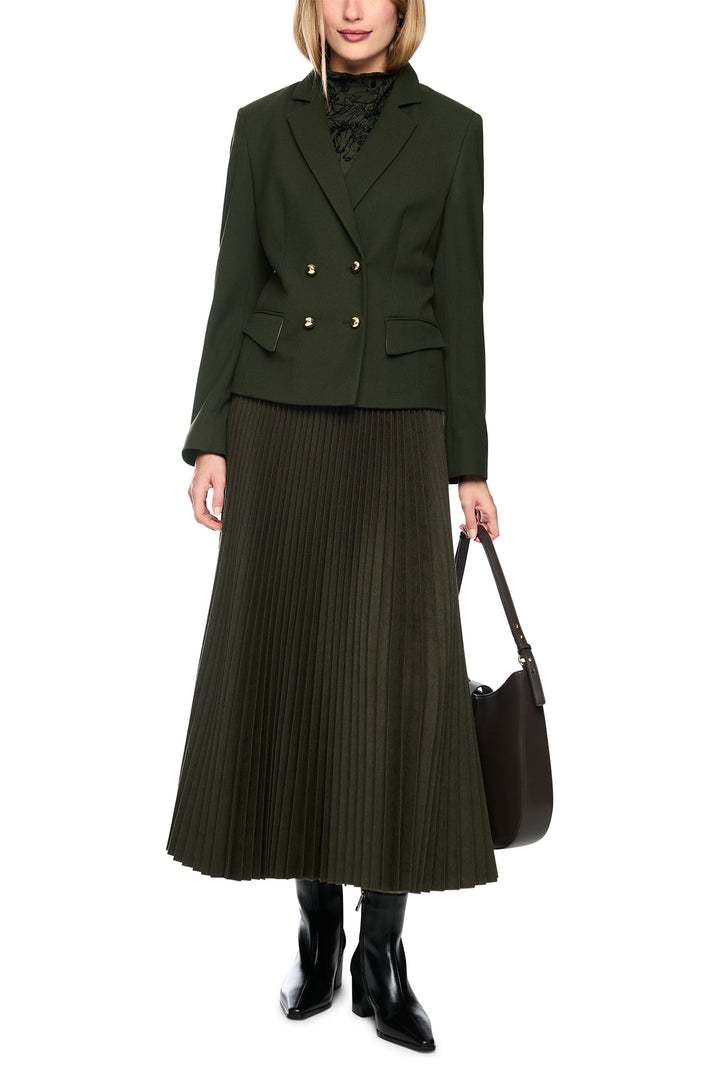 Marc Cain Collections Forest Night Green Woven Jacket, full length front view
