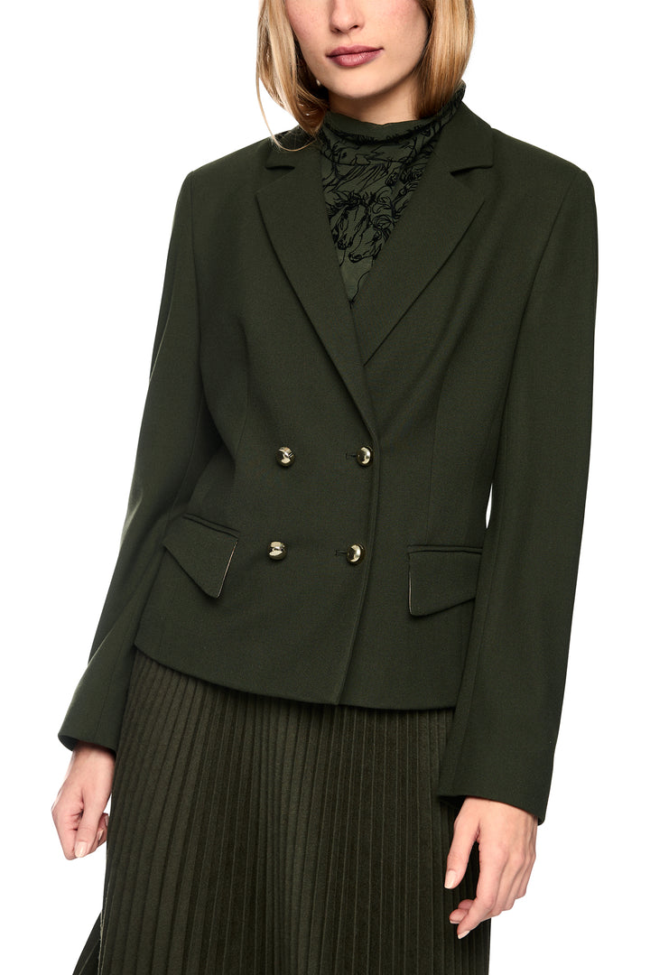 Marc Cain Collections Forest Night Green Woven Jacket, front view