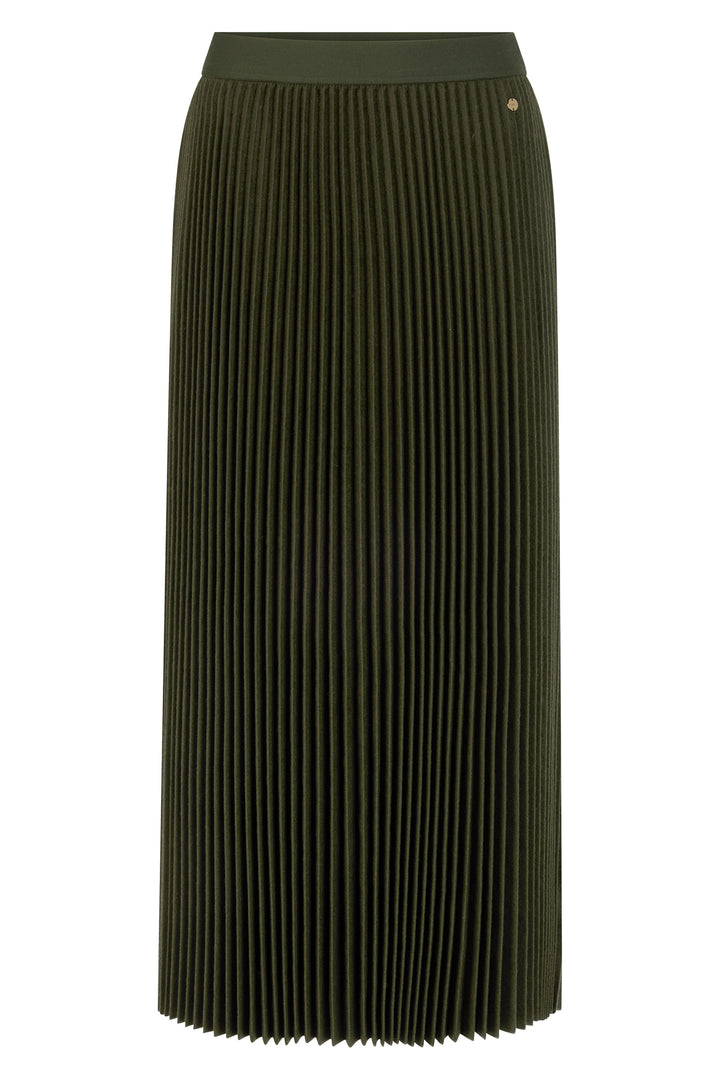 Marc Cain Collections Forest Night Green Woven Skirt, product shot