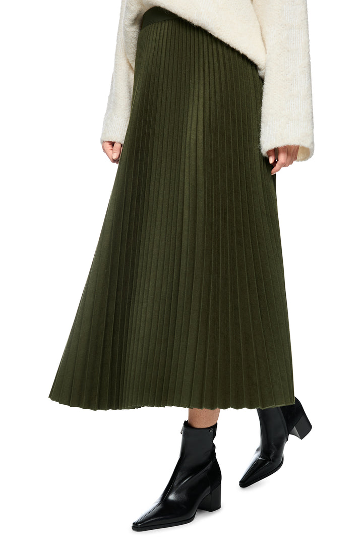 Marc Cain Collections Forest Night Green Woven Skirt, front view