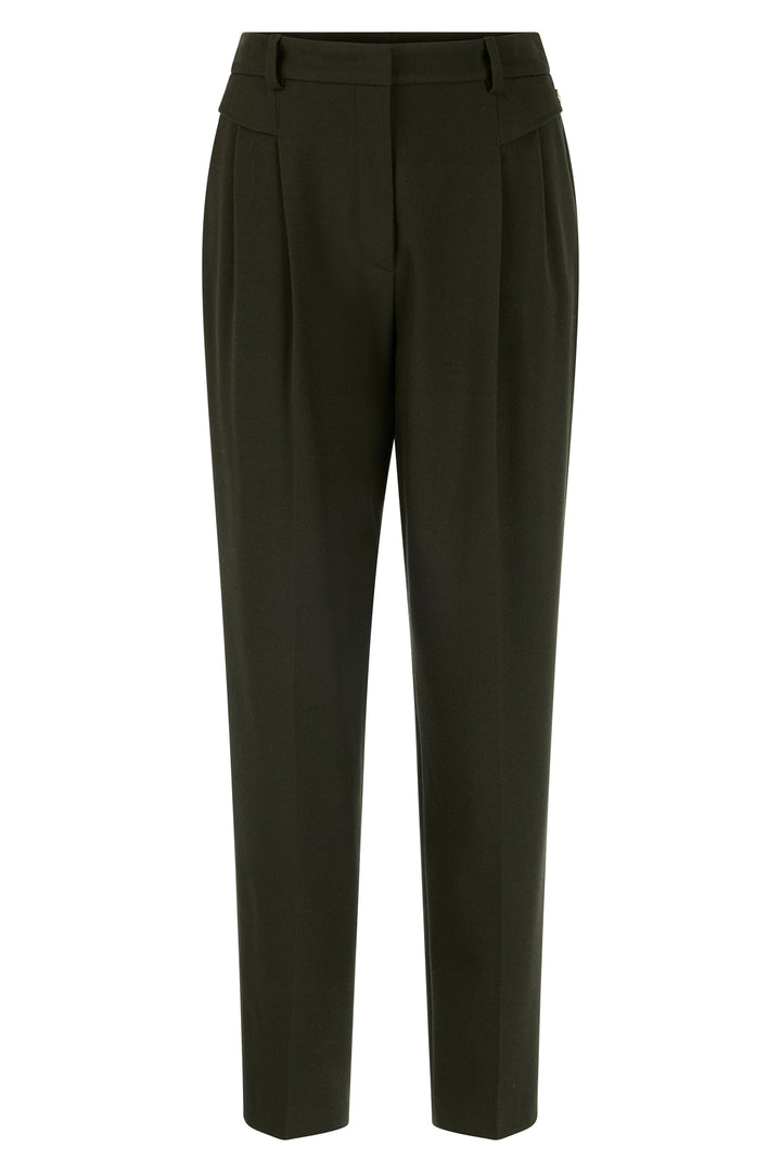 Marc Cain Collections Forest Night Green Woven Trousers, product shot