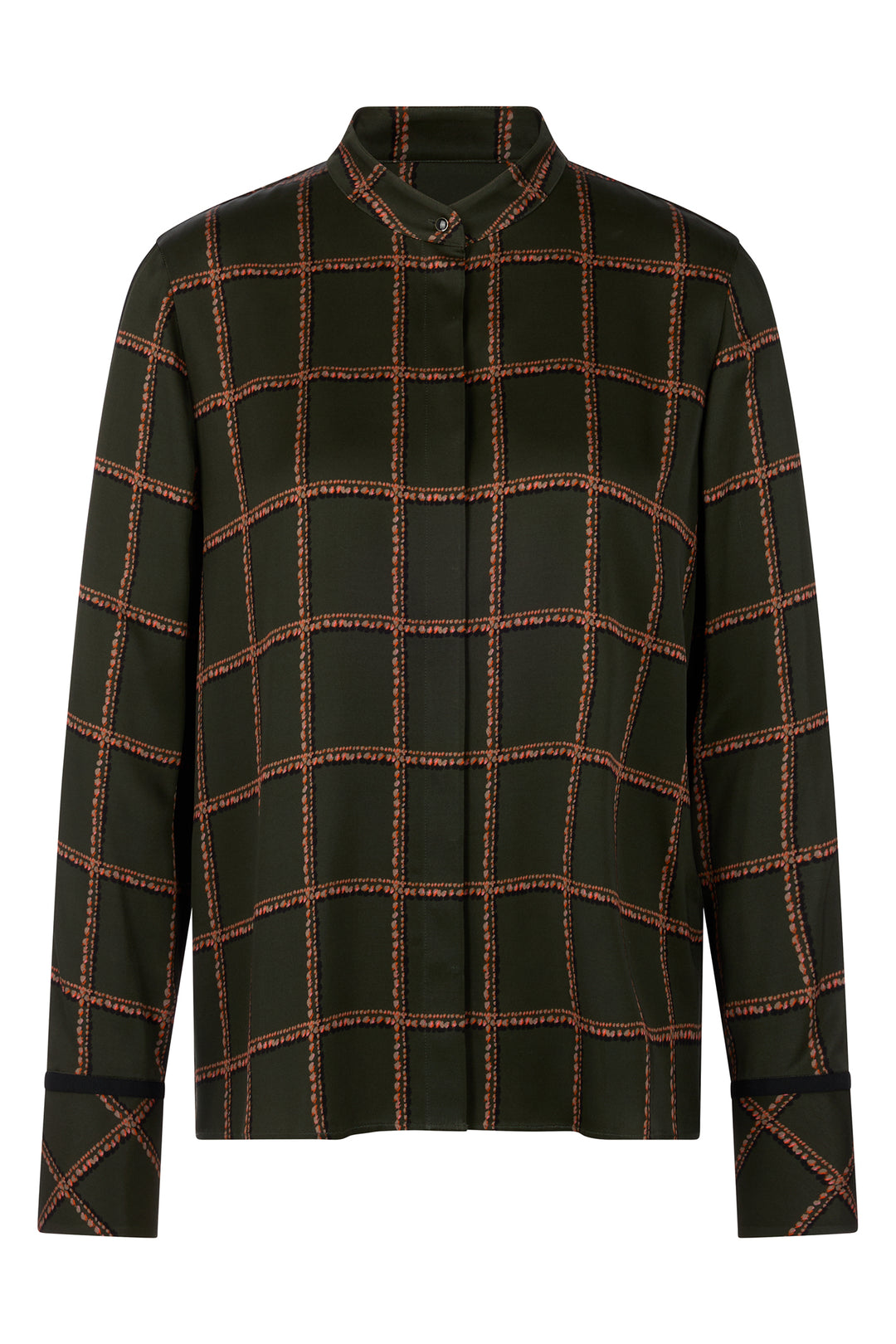 Marc Cain Collections Houndcheck Green Woven Blouse, product shot