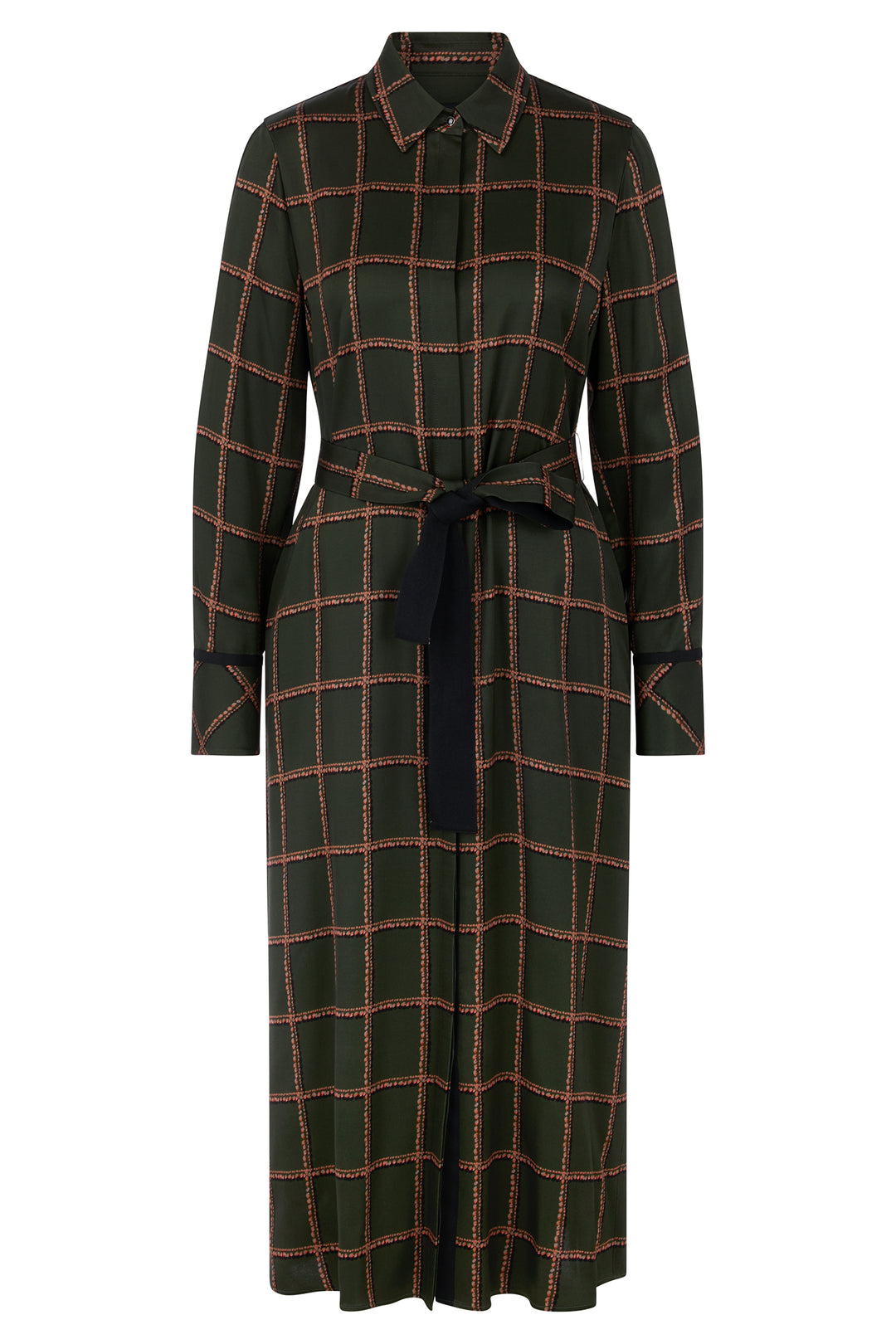Marc Cain Collections Houndcheck Green Woven Dress, product shot