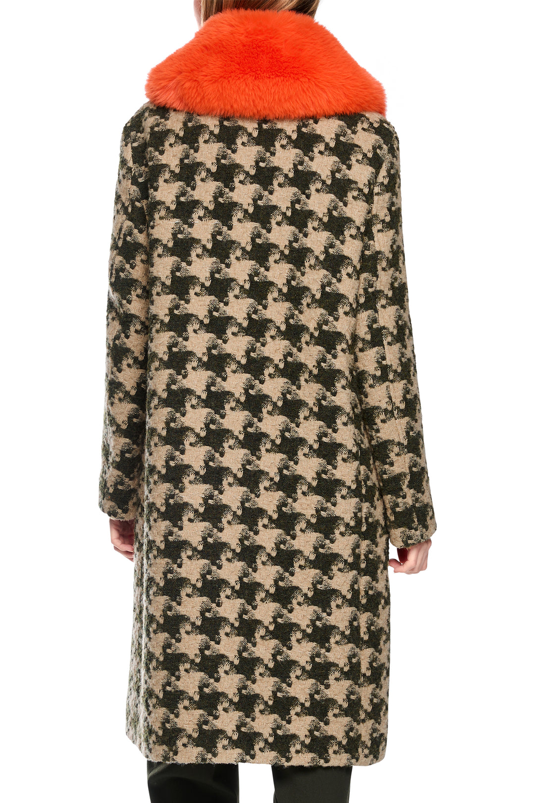 Marc Cain Collections Houndcheck Multicolour Woven Coat, back view