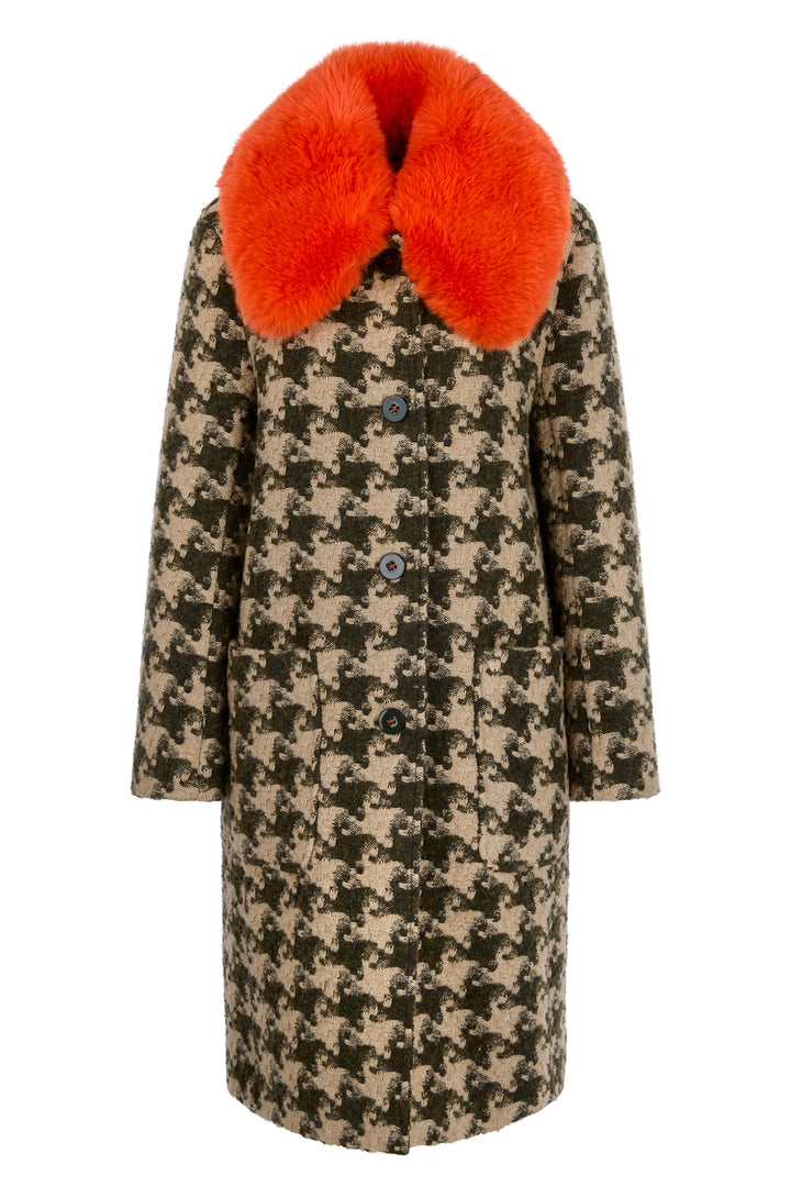 Marc Cain Collections Houndcheck Multicolour Woven Coat, product shot