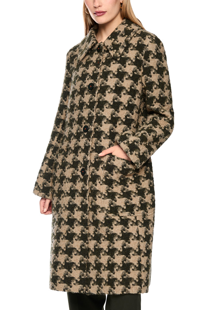 Marc Cain Collections Houndcheck Multicolour Woven Coat, front view