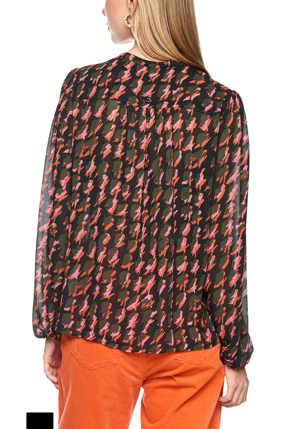 Marc Cain Collections Huehound Multicolour Woven Blouse, back view