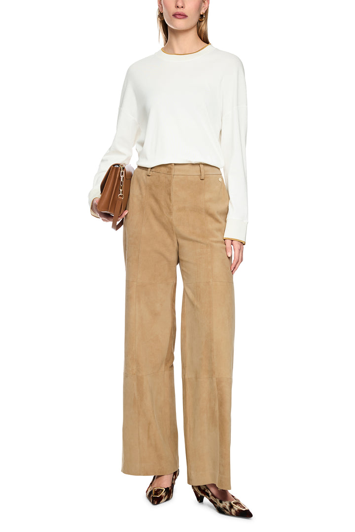Marc Cain Collections Off-White Jersey Top, full length front view
