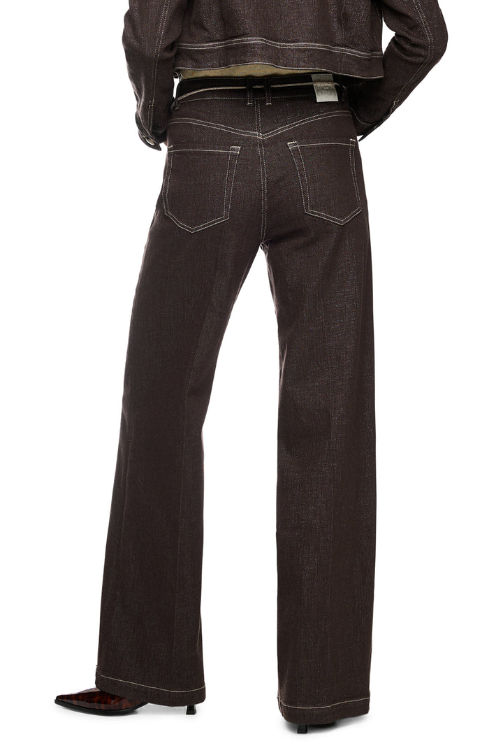 Marc Cain Collections seal brown wide-leg jeans at Olivia Grace Fashion