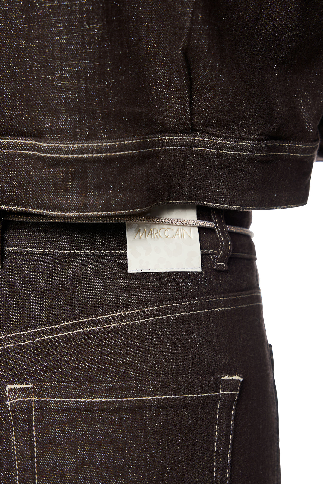 Marc Cain Collections seal brown wide-leg jeans at Olivia Grace Fashion