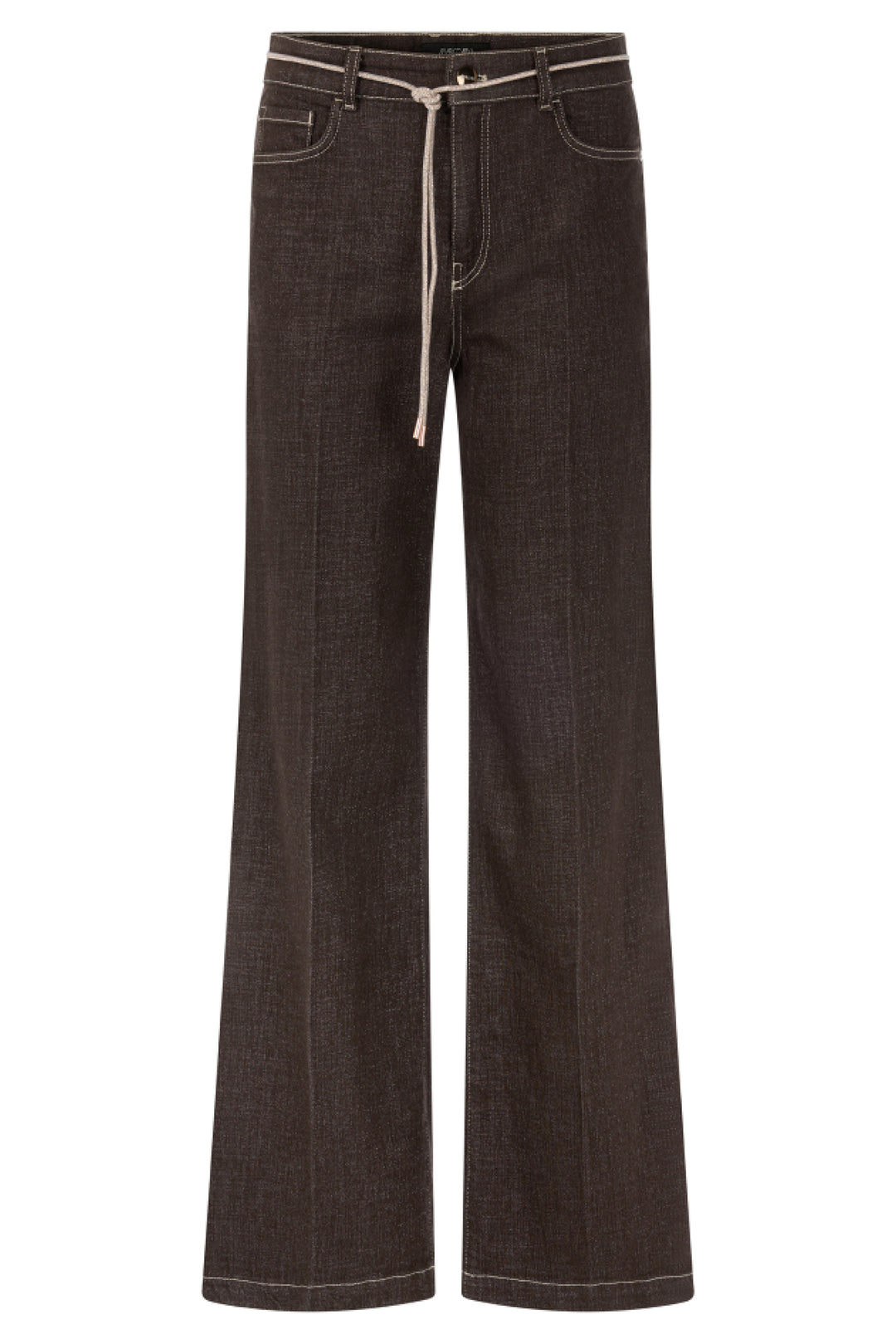 Marc Cain Collections seal brown wide-leg jeans at Olivia Grace Fashion