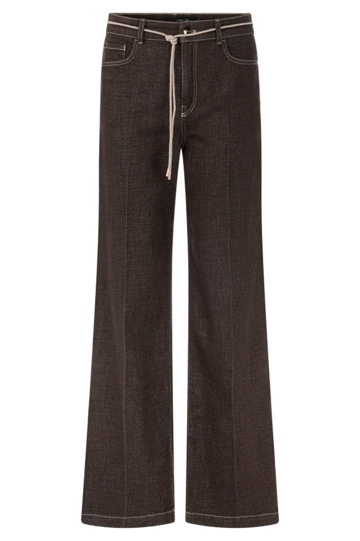 Marc Cain Collections seal brown wide-leg jeans at Olivia Grace Fashion