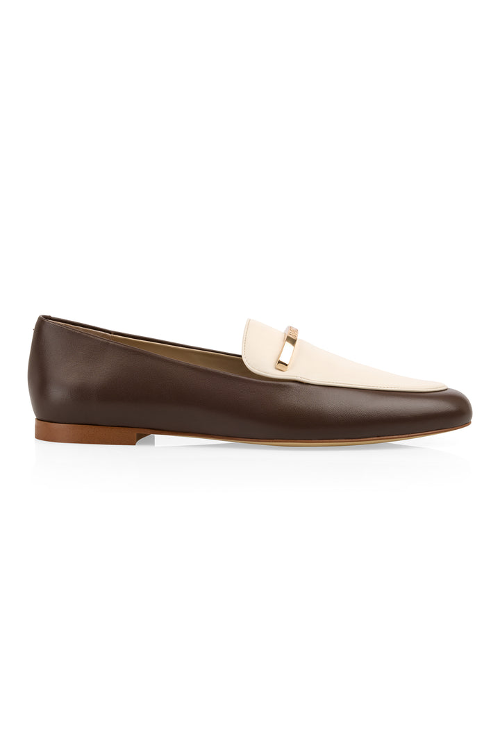 Marc Cain Collections seal brown two-tone loafers at Olivia Grace Fashion
