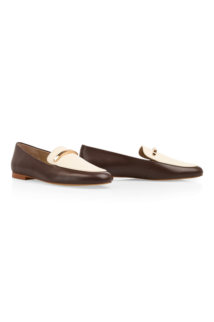 Marc Cain Collections seal brown two-tone loafers at Olivia Grace Fashion