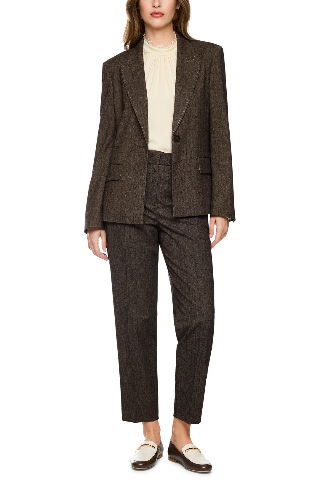 Marc Cain Collections seal brown tailored blazer at Olivia Grace Fashion