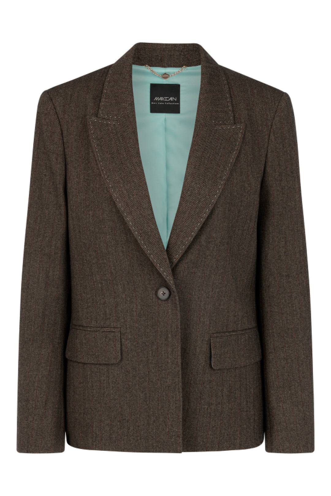 Marc Cain Collections seal brown tailored blazer at Olivia Grace Fashion
