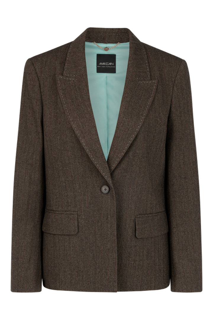 Marc Cain Collections seal brown tailored blazer at Olivia Grace Fashion