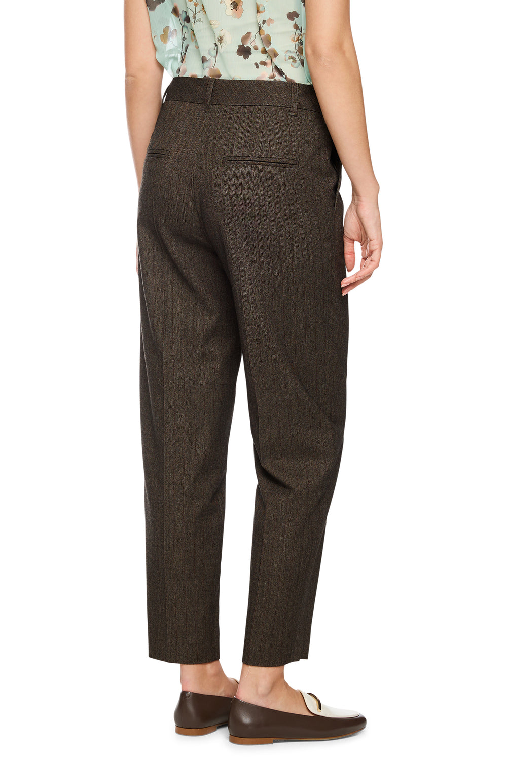 Marc Cain Collections seal brown tailored trousers at Olivia Grace Fashion