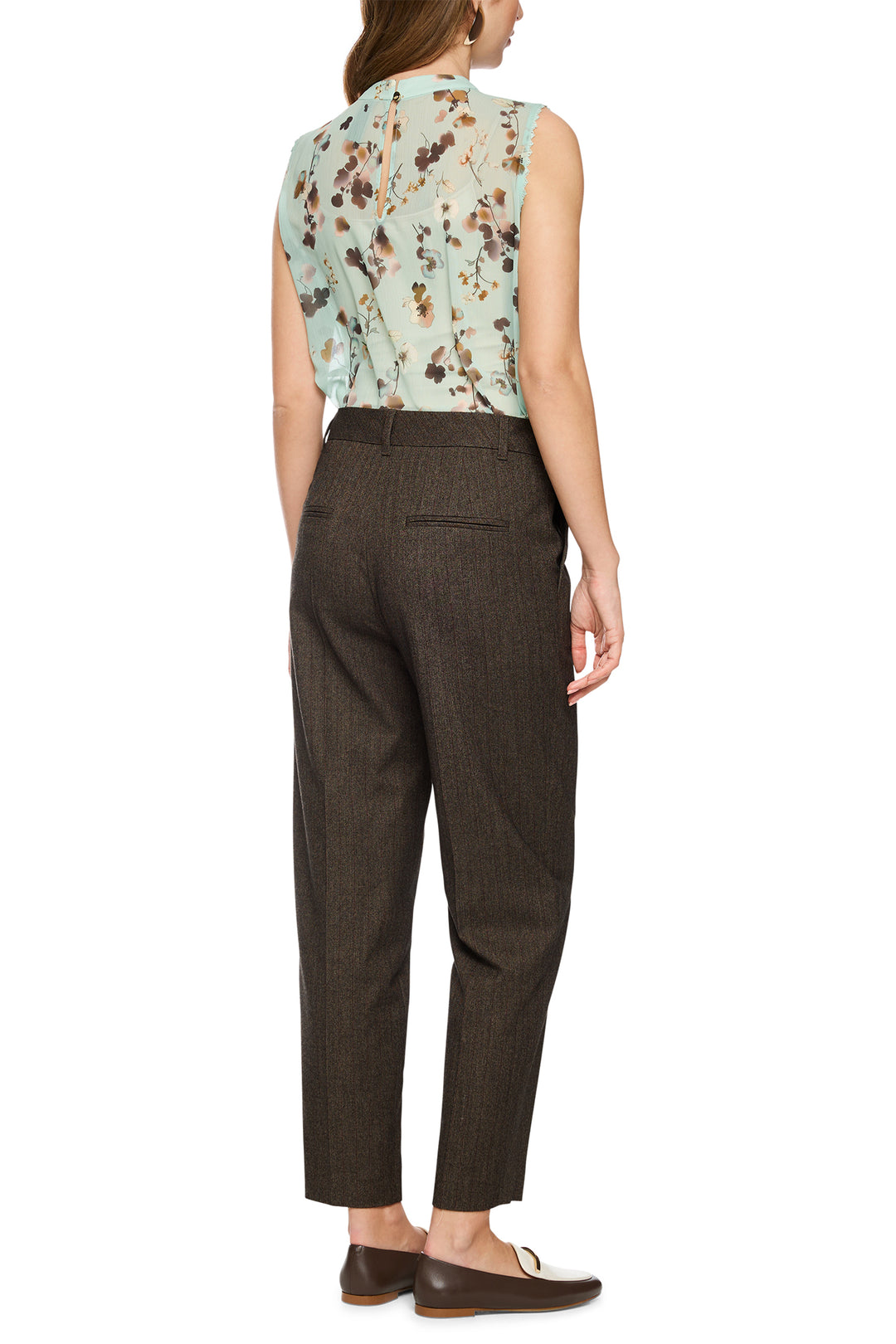 Marc Cain Collections seal brown tailored trousers at Olivia Grace Fashion