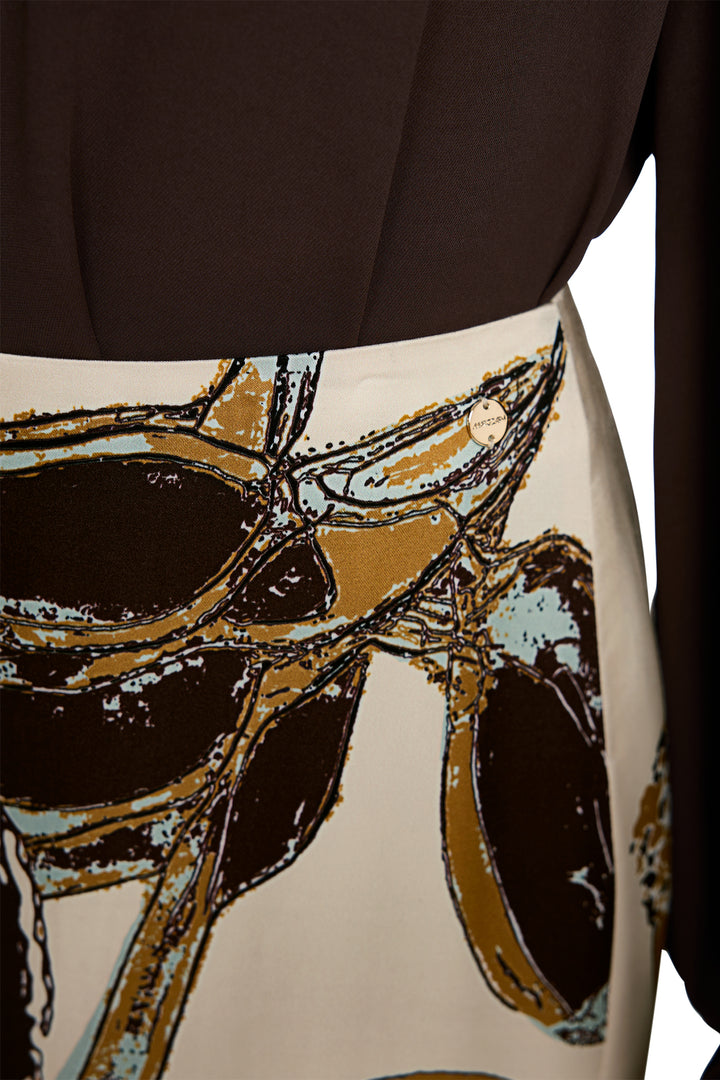 Marc Cain Collections silt green floral midi skirt at Olivia Grace Fashion