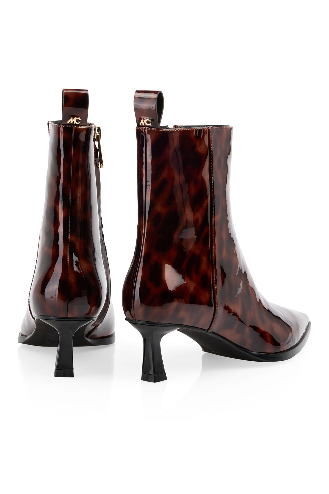 Marc Cain Collections tortoiseshell patent ankle boots at Olivia Grace Fashion