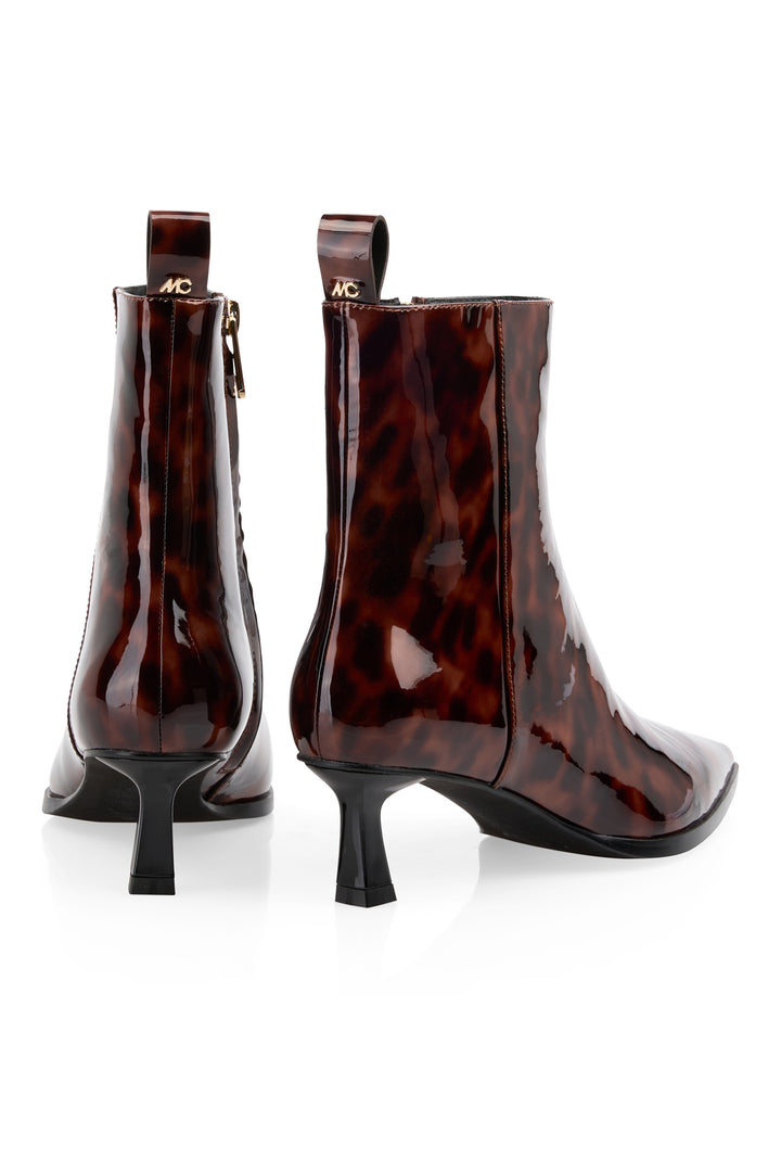 Marc Cain Collections tortoiseshell patent ankle boots at Olivia Grace Fashion