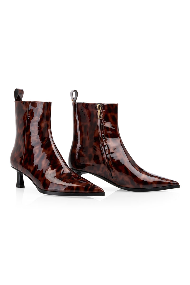 Marc Cain Collections tortoiseshell patent ankle boots at Olivia Grace Fashion