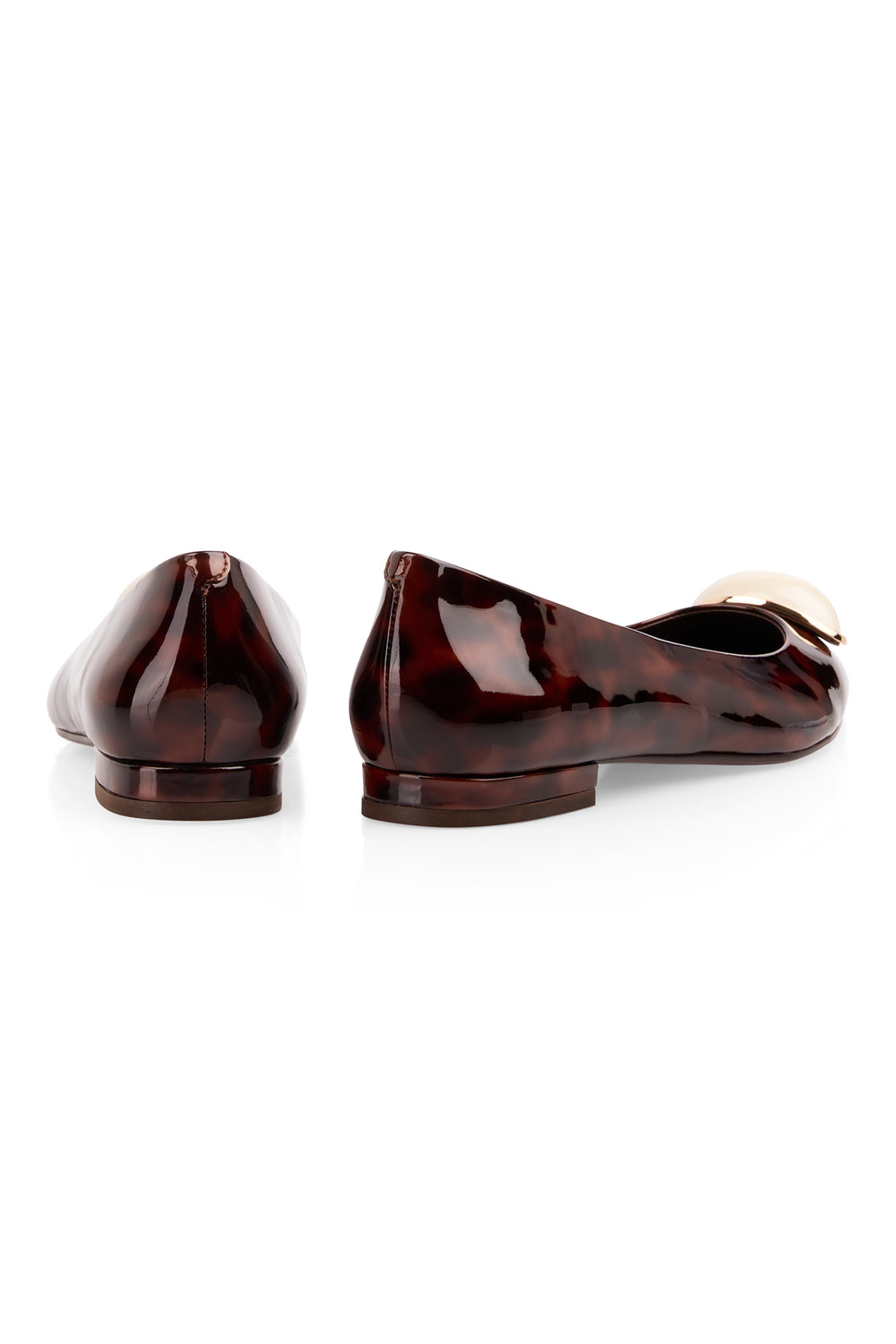 Marc Cain Collections tortoiseshell patent pointed flats at Olivia Grace Fashion
