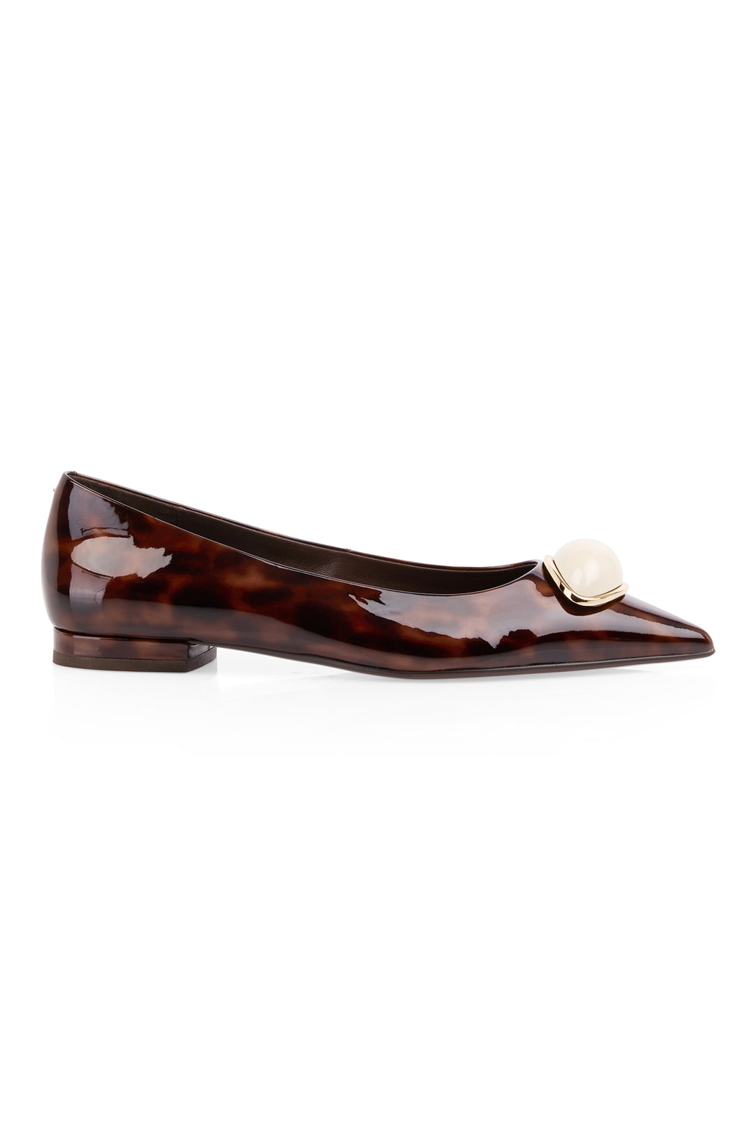 Marc Cain Collections tortoiseshell patent pointed flats at Olivia Grace Fashion