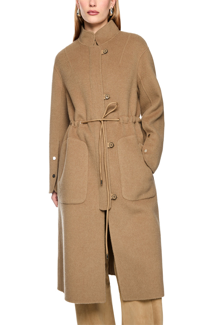 Marc Cain Collections Tannin Brown Woven Coat, front view