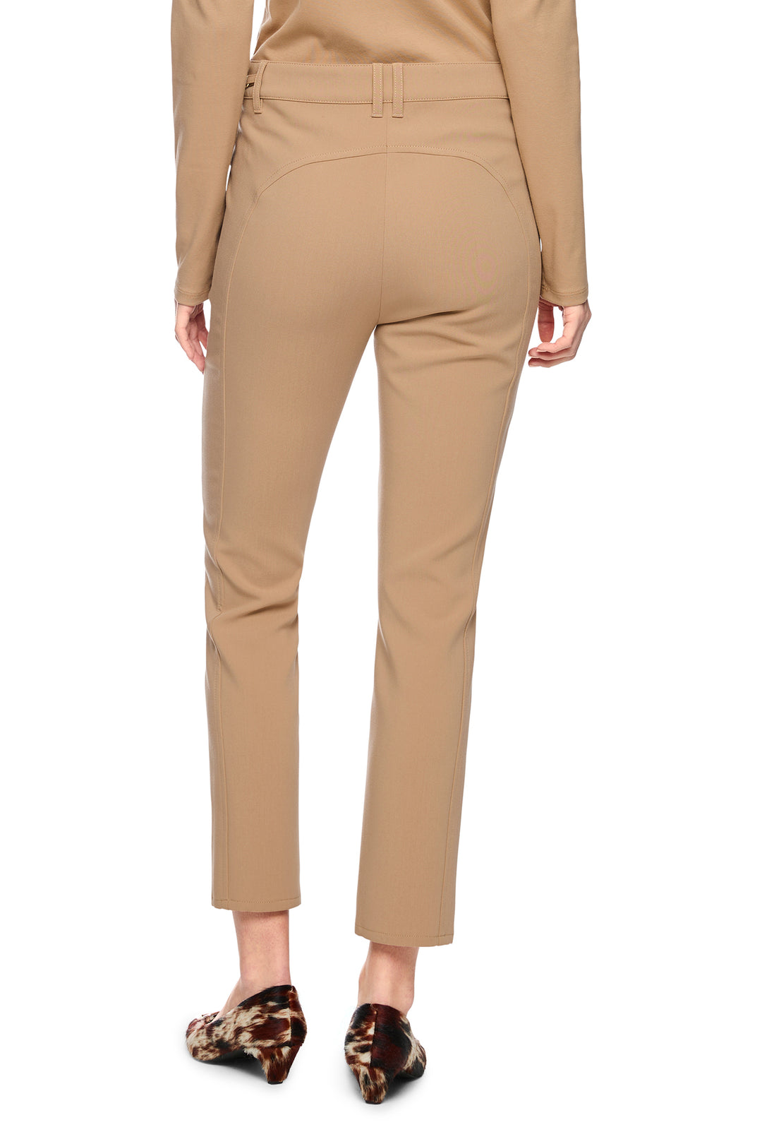 Marc Cain Collections Tannin Brown Woven Trousers, back view