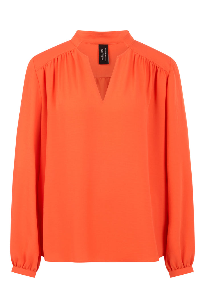 Marc Cain Collections Tigerlily Orange Woven Blouse, product shot