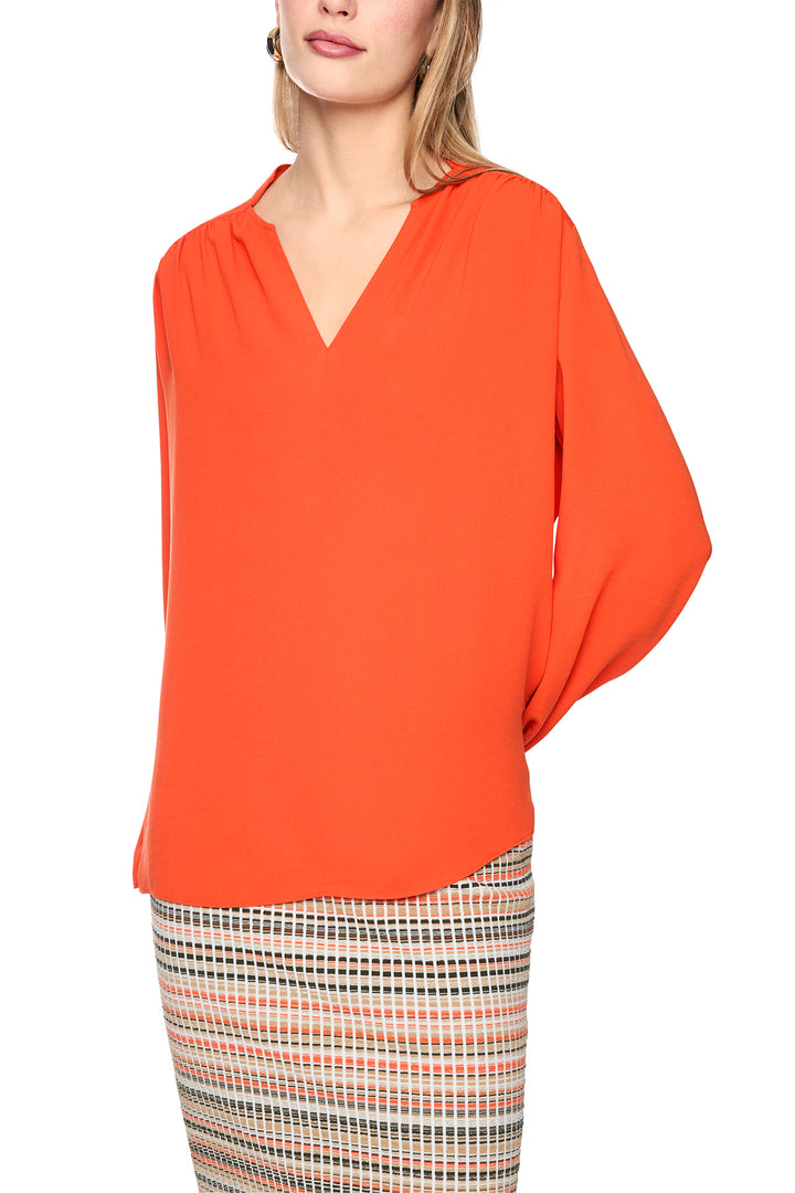 Marc Cain Collections Tigerlily Orange Woven Blouse, front view