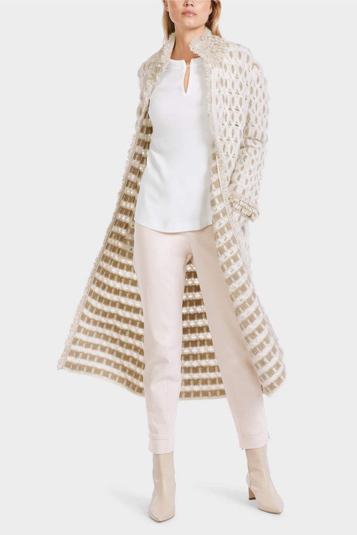 Marc Cain Collections VC 11.19 M46 110 Off White Knitted Coat - Olivia Grace Fashion