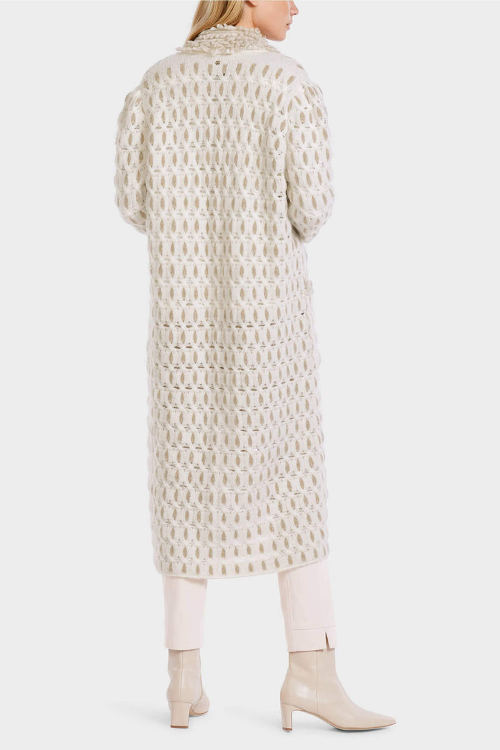 Marc Cain Collections VC 11.19 M46 110 Off White Knitted Coat - Olivia Grace Fashion