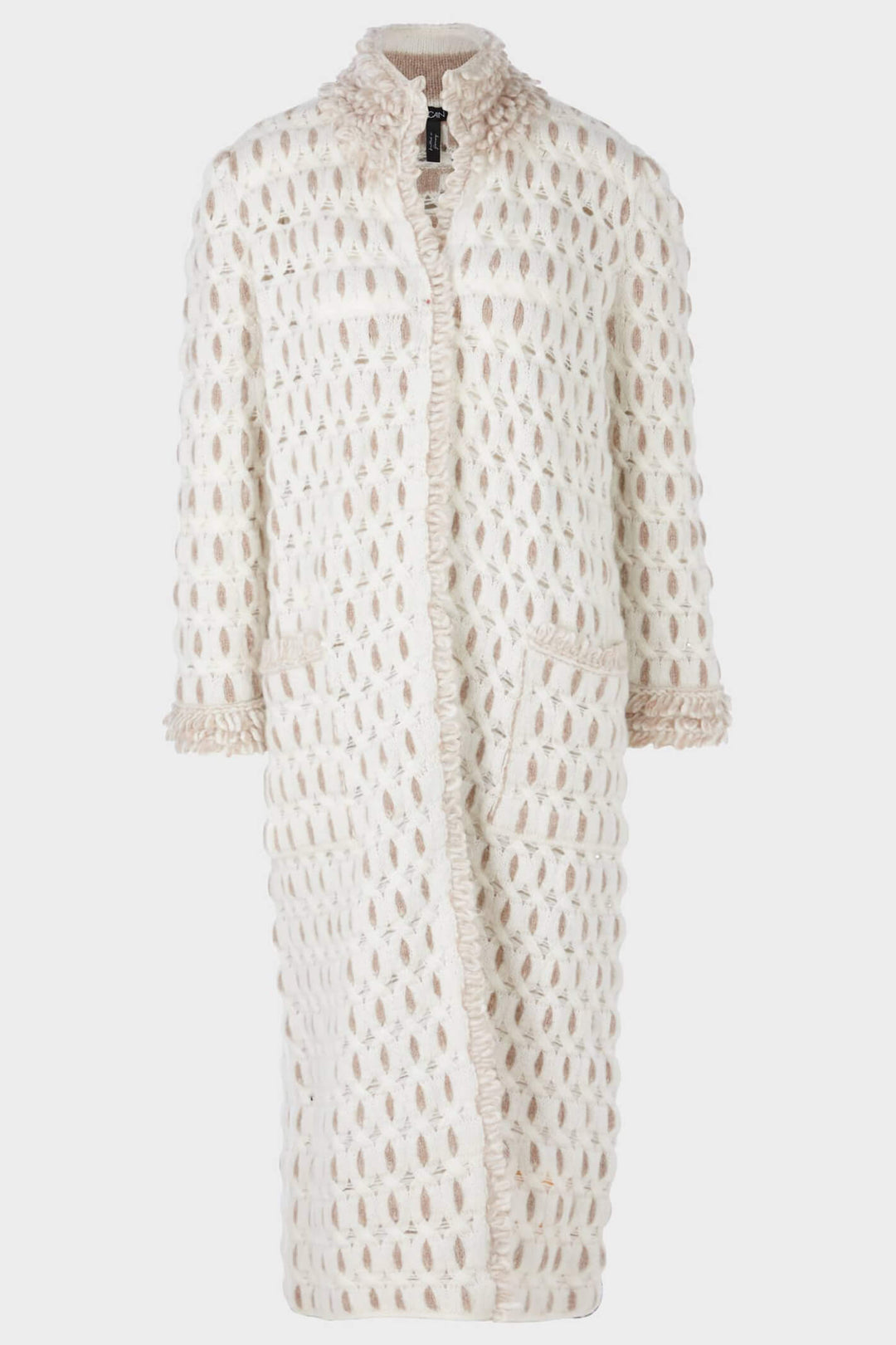 Marc Cain Collections VC 11.19 M46 110 Off White Knitted Coat - Olivia Grace Fashion