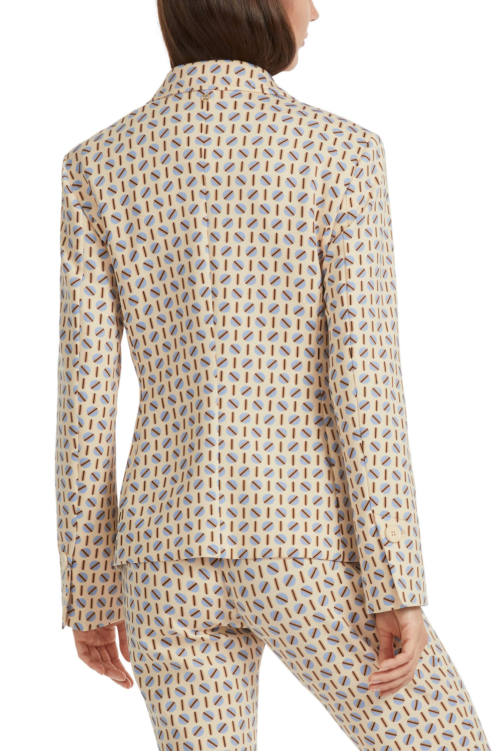 Marc Cain Collections VC 34.11 J04 132 Dark Cream Print Blazer Jacket - Olivia Grace Fashion