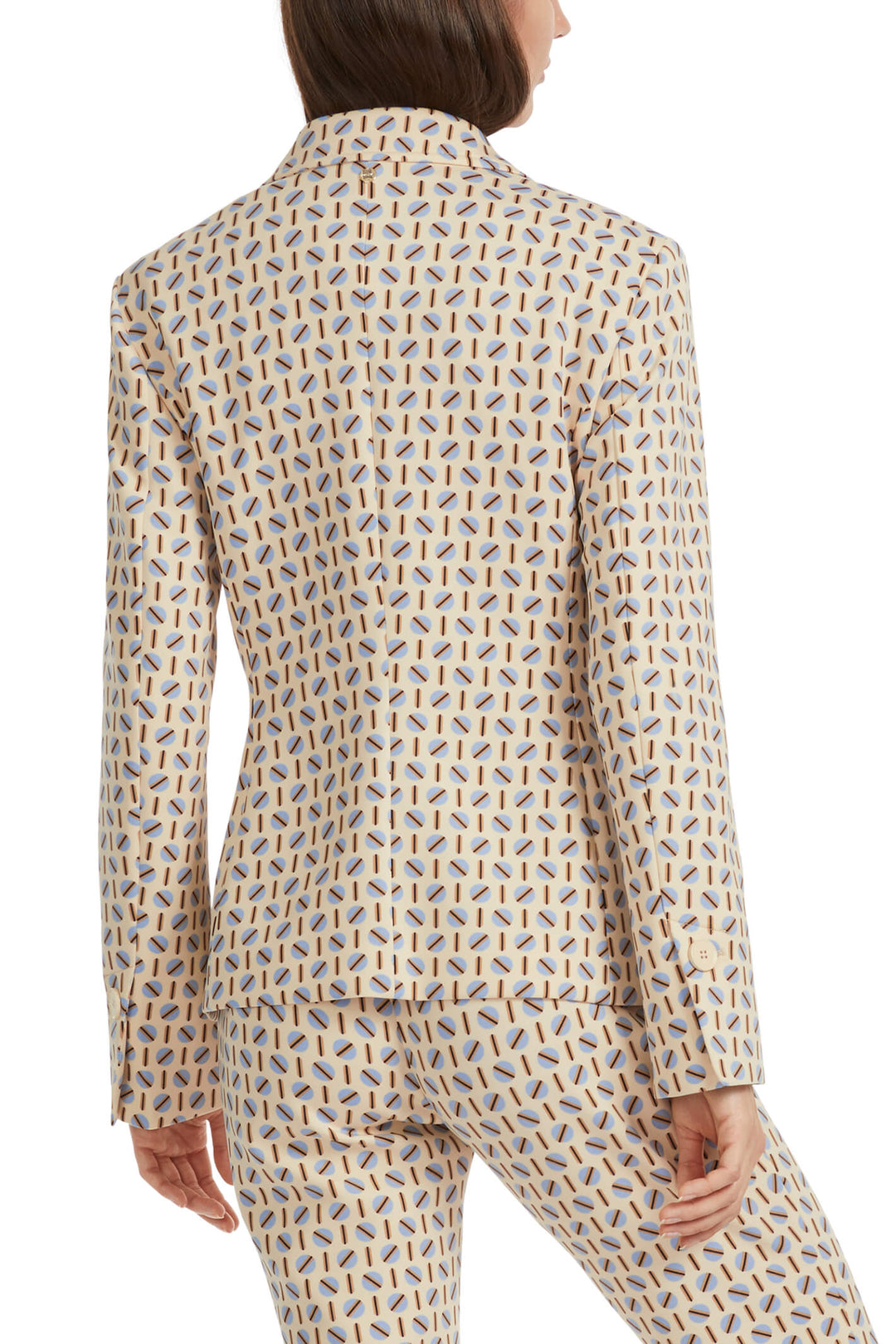 Marc Cain Collections VC 34.11 J04 132 Dark Cream Print Blazer Jacket - Olivia Grace Fashion