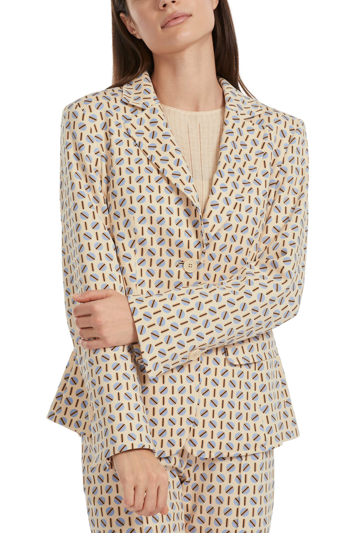 Marc Cain Collections VC 34.11 J04 132 Dark Cream Print Blazer Jacket - Olivia Grace Fashion